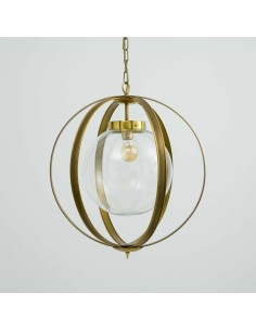 Vintage crystal ball pendant lamp with meridians - Idoia 2