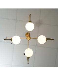 vintage ceiling lamps with metal arms that form right angles 2