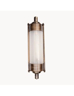 antique brass on tube wall sconce