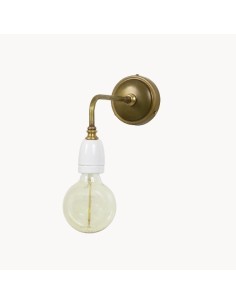 vintage wall light with aged brass effect support