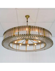 lámpara de techo vintage round en latón envejecido 2