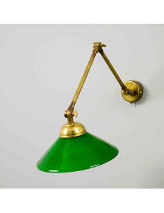 apliques de pared vintage con pantalla verde 2