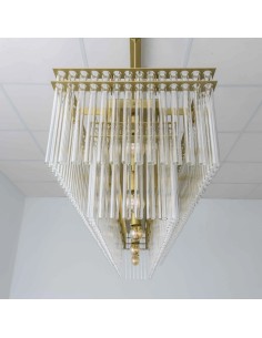 vintage ceiling lamp made of glass tubes 2