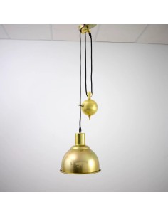 industrial vintage style ceiling lamp with a metal shade and a counterweight