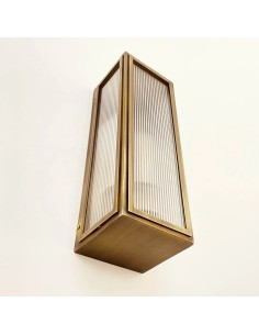caja de metal con pantallas de cristal de luz vintage aplique 2