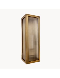 caja de metal con pantallas de cristal de luz vintage aplique