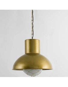 vintage metal ceiling lamp held by a tension cable 2