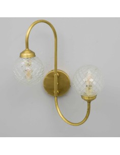 Arc-shaped wall sconces in elegant handcrafted aged brass effect finish 2