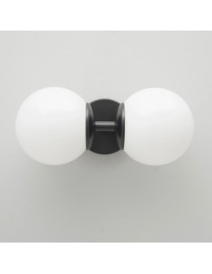 wall light with two opalized white glass balls 2
