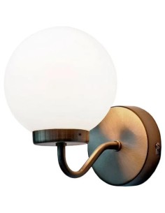 aplique de pared vintage con brazo y bola de cristal blanco opal 2