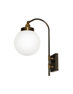 Vintage brass glass ball wall sconce - Hilaria 2