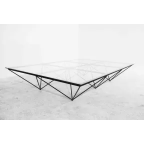 rectangular vintage table in matt black finish 2