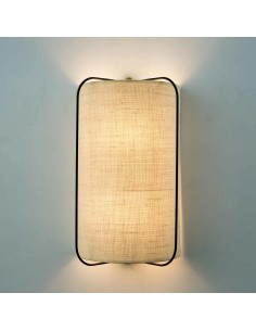 wall sconces lampshade in the shape of a half cylinder made of cotton-burlap fabric