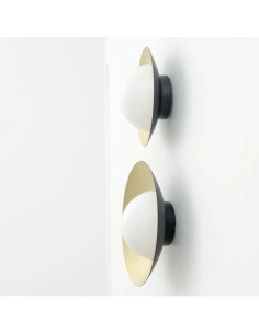 vintage wall lights with half opal glass lampshade 2