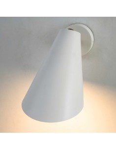 Vintage white wall sconce with conical lampshade -... 2