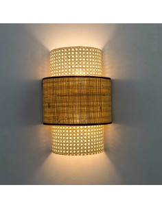 wall lamp with natural fabric shade