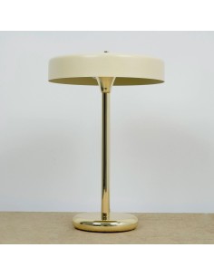 lámpara de mesita acabado blanco y dorado 2