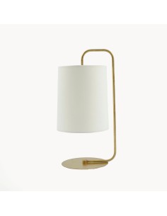 Vintage table lamp white fabric lampshade - Mihaela