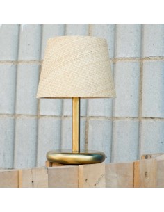 Vinatge table lamp in raffia with autonomous battery - Nadia