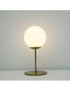 Vintage opal glass ball table lamp - Naomi