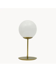 Vintage opal glass ball table lamp - Naomi