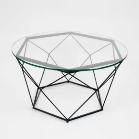 Matt black hexagonal vintage table 2