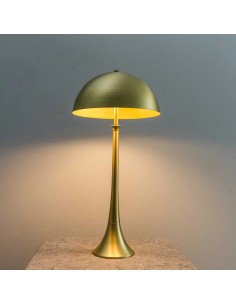 Vintage table lamp with golden dome lampshade - Christopher