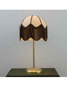 Vintage table lamp fringed dome lampshade - Dalmar