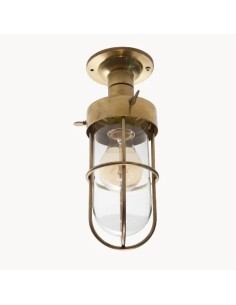 nautical style ceiling lamp finished in old satin brass