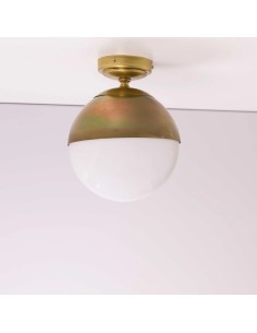 ELEGANT CEILING LAMP IN OPAL GLASS AND BRASS 2