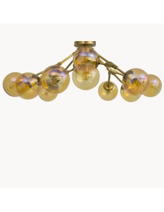 hotel lobby lamp with amber glass balls in vintage light