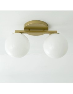 aplique de pared vintage con dos bolas de cristal opalizada 2