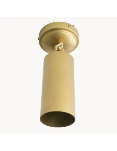 metal cylinder wall lamp in a handcrafted matt golden finish