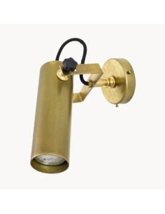 lamp with metal structure in antique brass-effect finish