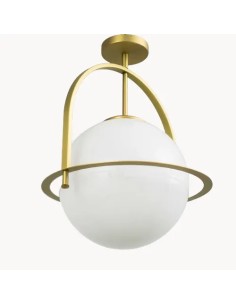 vintage style ceiling lamp in gold and white glossy finish