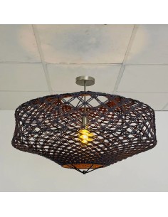 rustic ceiling lamp with vintage light textile