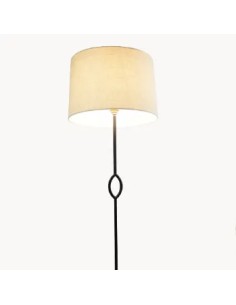 Linen lampshade vintage floor lamp - Verana