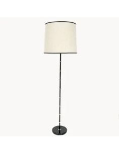 Neyla vintage floor lamp with pollin fabric lampshade and black chevron by Luz Vintage