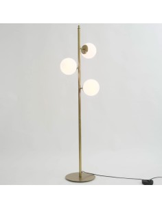 floor lamp with glass beads with a metallic lounge lamp stand