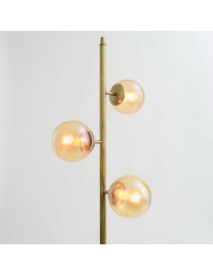 lámpara de pie con bolas cristal ámbar de 16cm 2