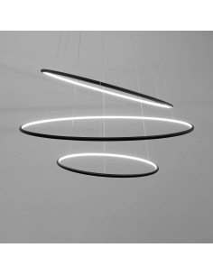 lámpara de techo vintage  fabricada con tres círculos luminosos led 2