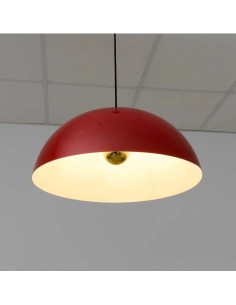 Red metallic lampshade Vintage ceiling lamp - Ted 2