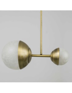 vintage ceiling lamps with a metal structure in aged brass finish 2