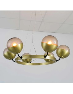 lámparas de techo con brazos con bolas de cristal