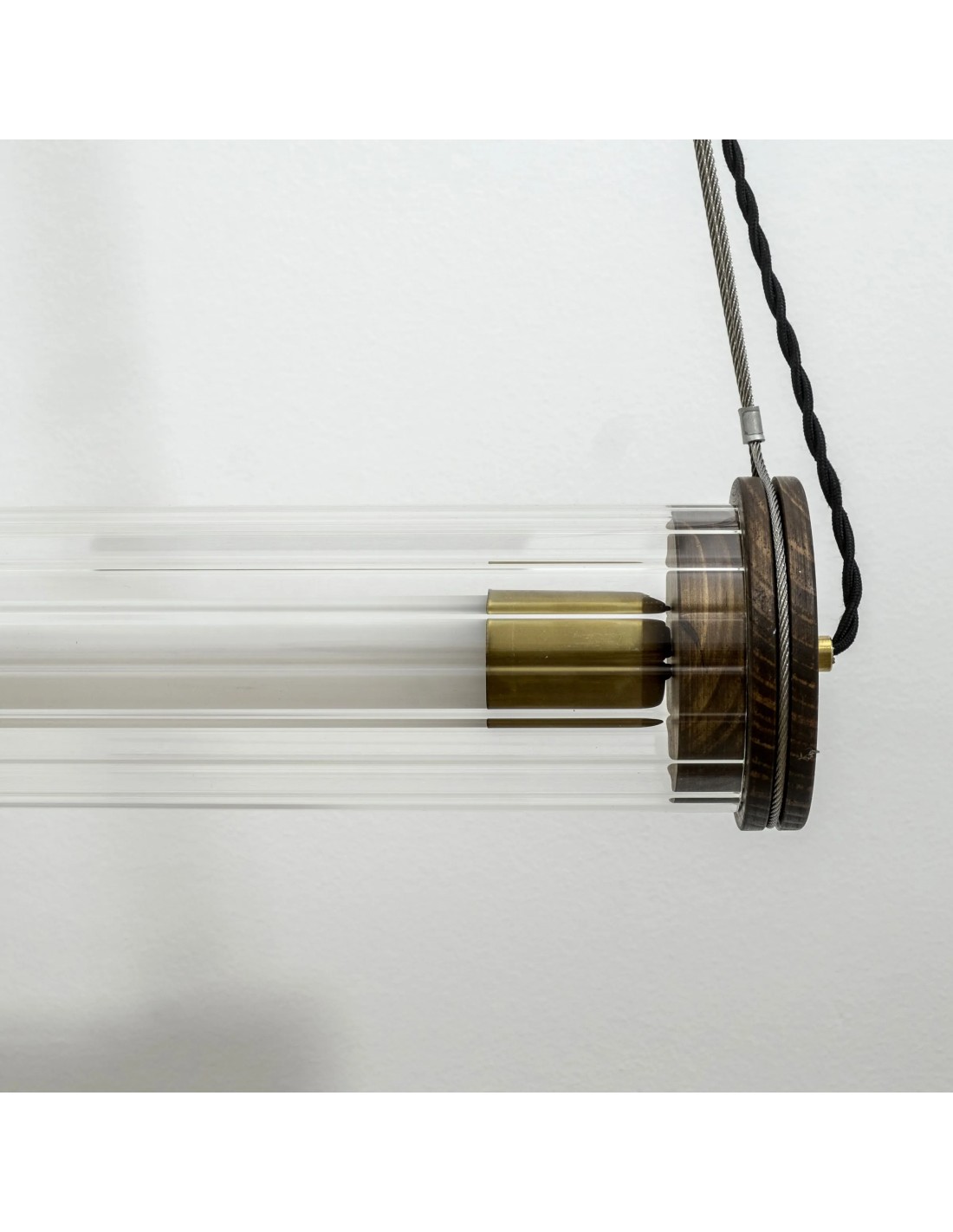 lámparas vintage con un tubo de cristal rayado