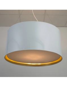 Ceiling lamp with shiny white and golden lampshade - Devak 2