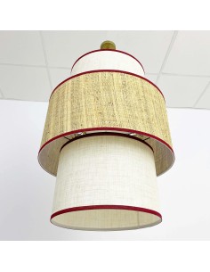 natural fiber raffia linen ceiling lamp 2