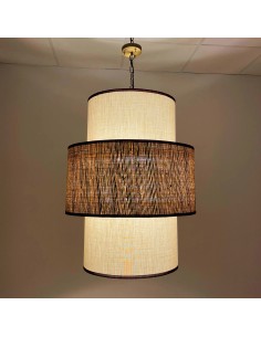 natural fiber raffia linen ceiling lamp