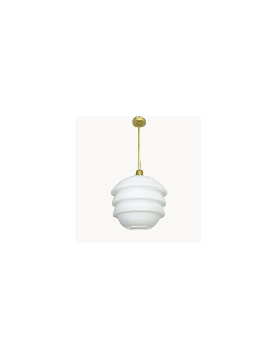 lámpara colgante vintage minimalista con tulipa de cristal elegante en color blanco opal