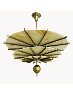 lámpara de luz vintage de gran formato con tres círculos de material acrílico